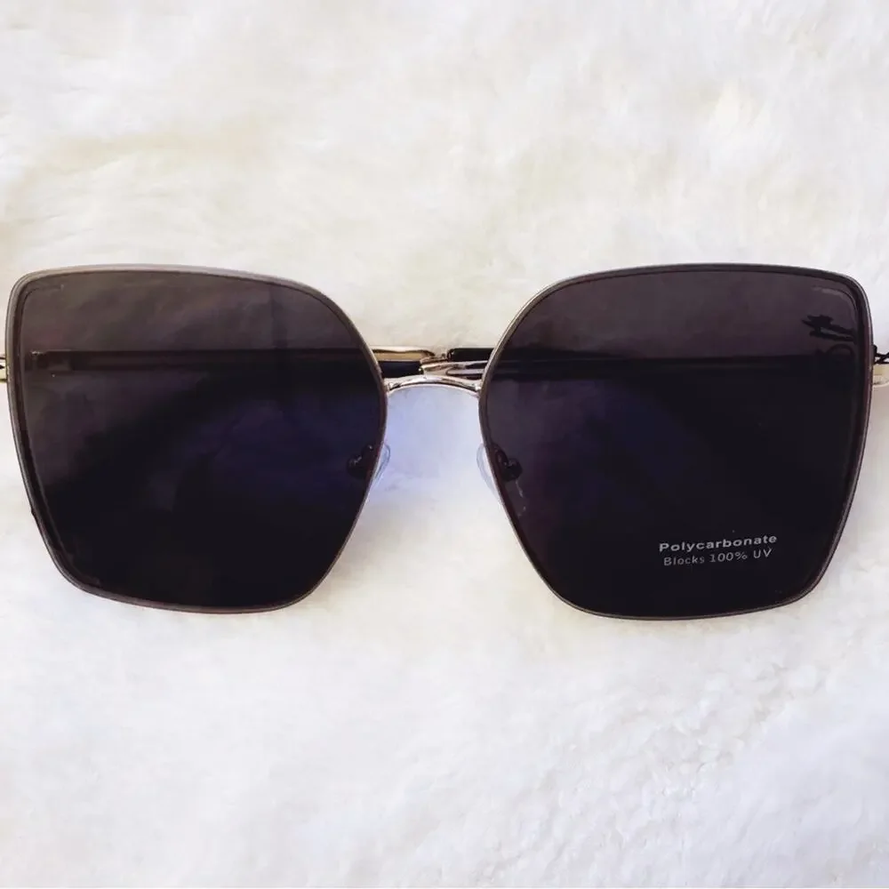 Monica Black Geometric Sunglasses